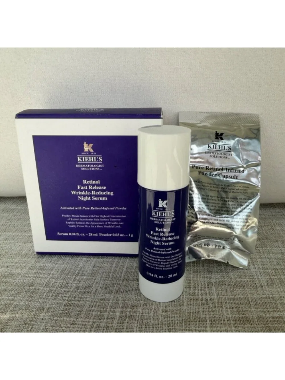 NIB KIEHL’S 0.3% RETINOL FAST RELEASE WRINKLE REDUCING NIGHT SERUM 28ML